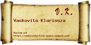 Vaskovits Klarissza névjegykártya